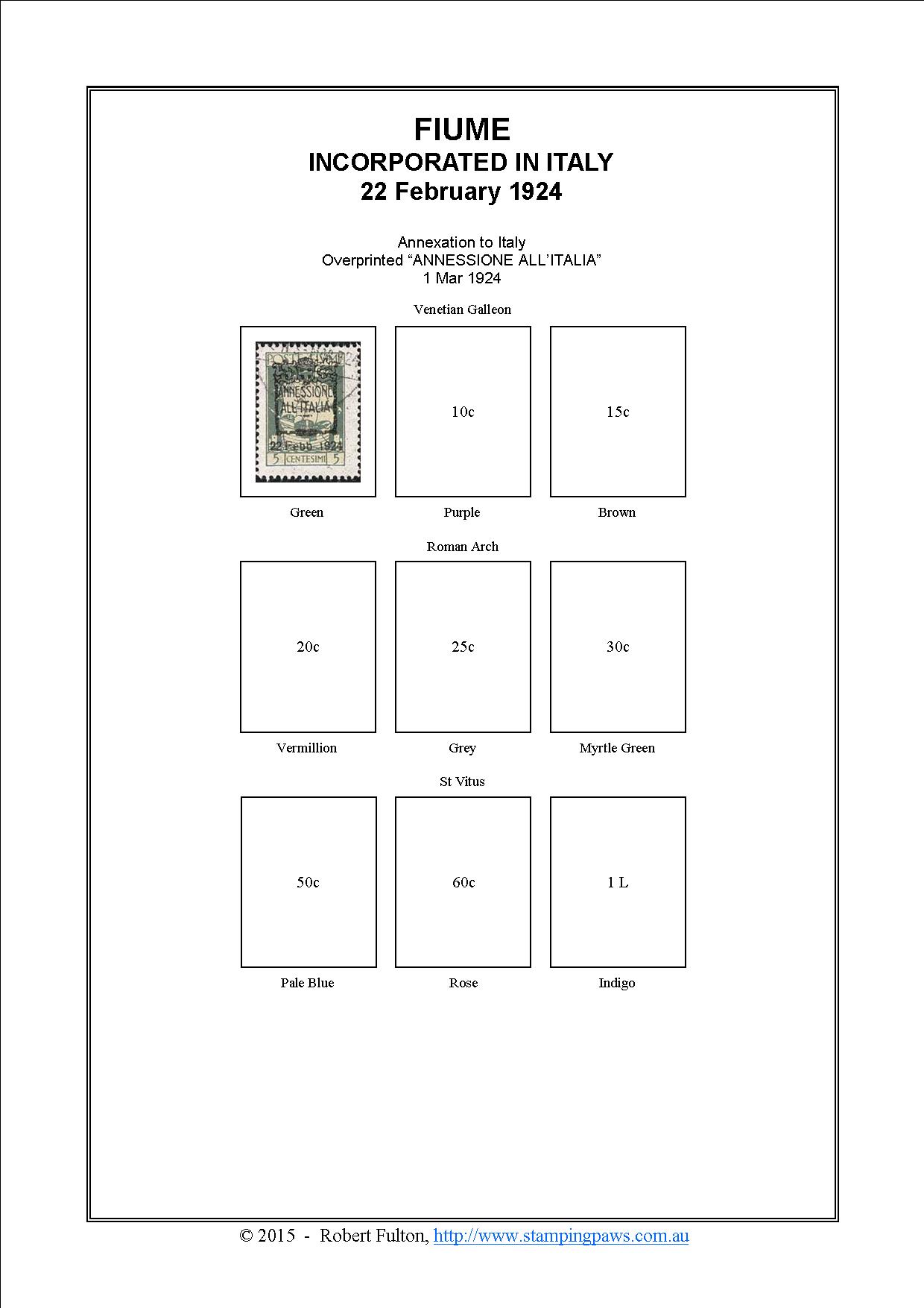 Italy (Fiume) Stamp Album